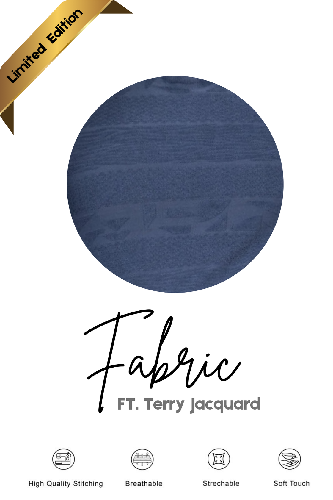 Dark Blue Terry jacquard